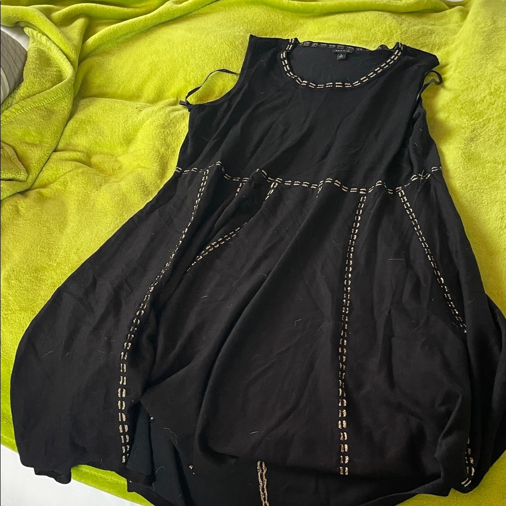 torrid Black Sleeveless Midi Dress with Cream Contrast Stitching - Picture 1 of 3